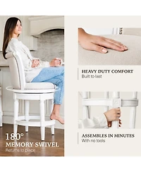 Maven Lane Pullman Counter Stool Finish with Faux Leather