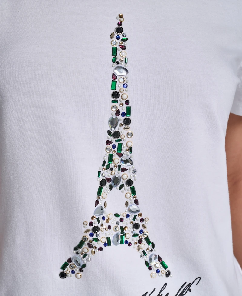 Karl Lagerfeld Paris Women's Eiffel Graphic T-Shirt