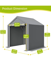 Clihome 6x6 Feet All-Season Storage Tent Quick-Install Waterproof and Uv-Resistant Outdoor Shed