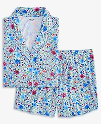 State of Day Women's 2-Pc. Short-Sleeve Notched-Collar Pajama Set Xs-3X, Created for Macy's