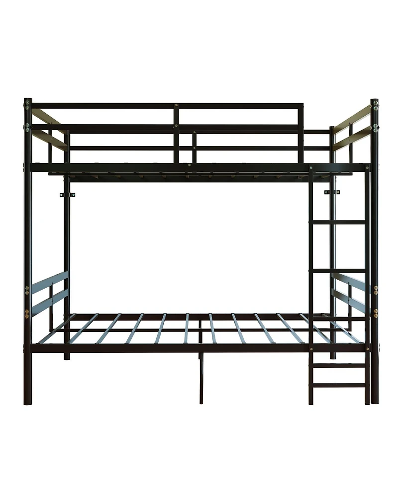 Streamdale Furniture Metal Twin Over Twin Bunk Bed with Safety Guardrails