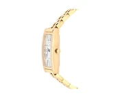 Peugeot Women's 35x18mm 14K Gold-Plated Rectangular Roman Numeral Stainless Steel Watch