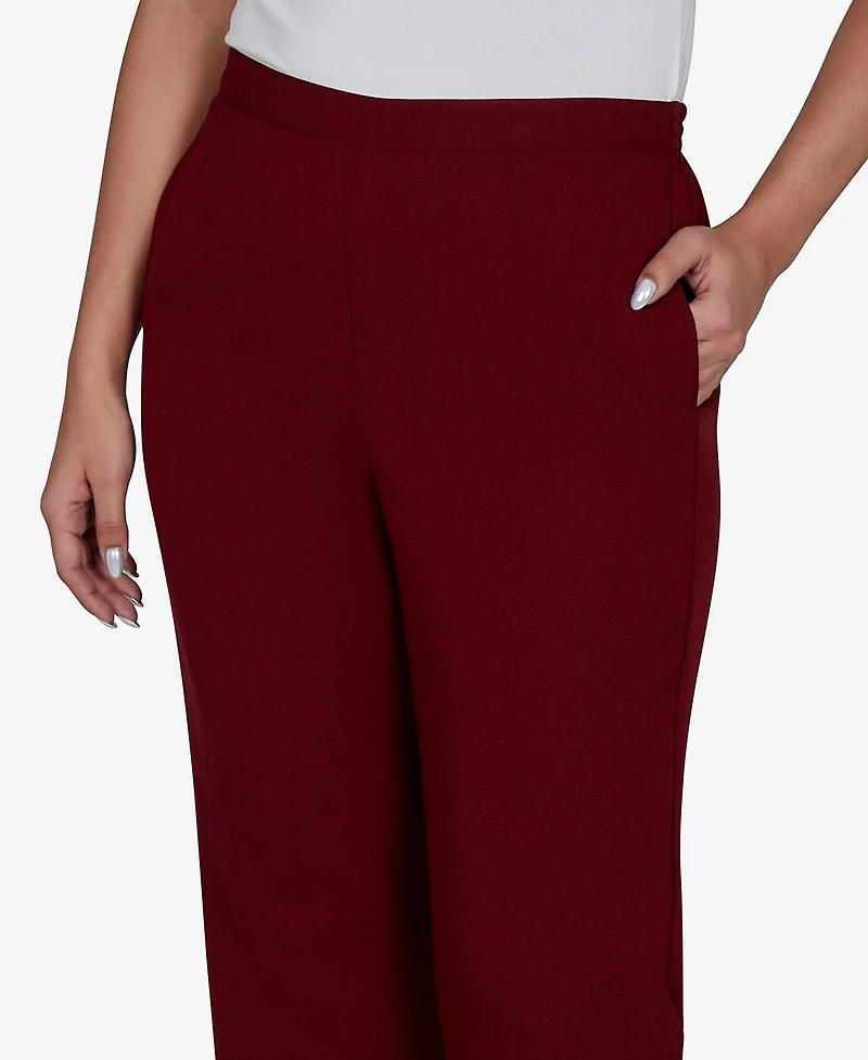 Alfred Dunner Women's Union Square Textured Cranberry Pants