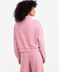 And Now This Petites French Terry Mock Neck Snap Henley Pullover, Macy's Exclusive