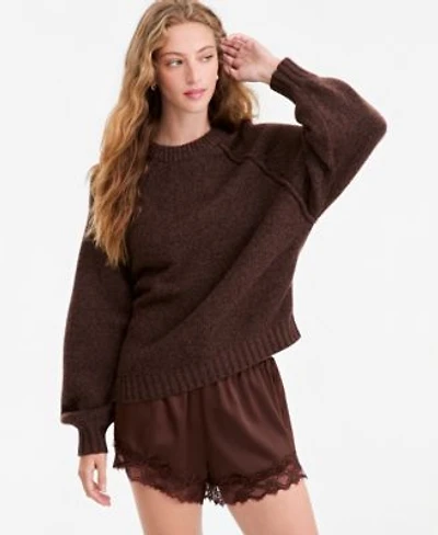 Now This Womens Raglan Slouchy Crew Sweater Macys Exclusive