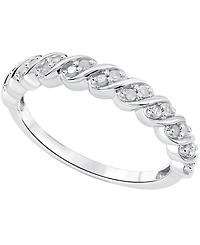 Diamond Diagonal Ring (1/6 ct. t.w.) Sterling Silver