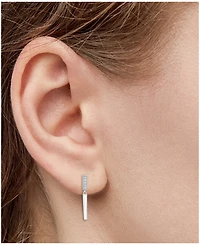 Diamond Bar Drop Earrings (1/10 ct. t.w.) in Sterling Silver