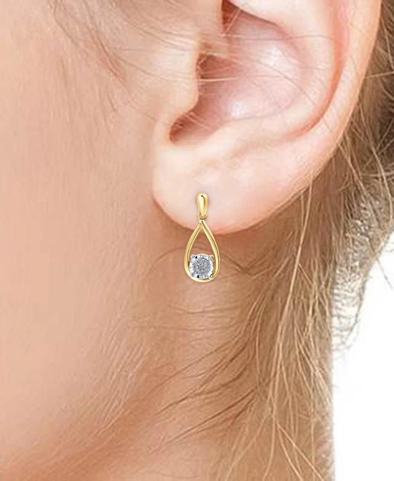 2-Pc. Set Diamond Teardrop Pendant Necklace & Matching Stud Earrings (1/6 ct. t.w.) Sterling Silver or 14k Gold-Plated