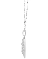 Diamond Tree Disc 18" Pendant Necklace (1/10 ct. t.w.) in Sterling Silver