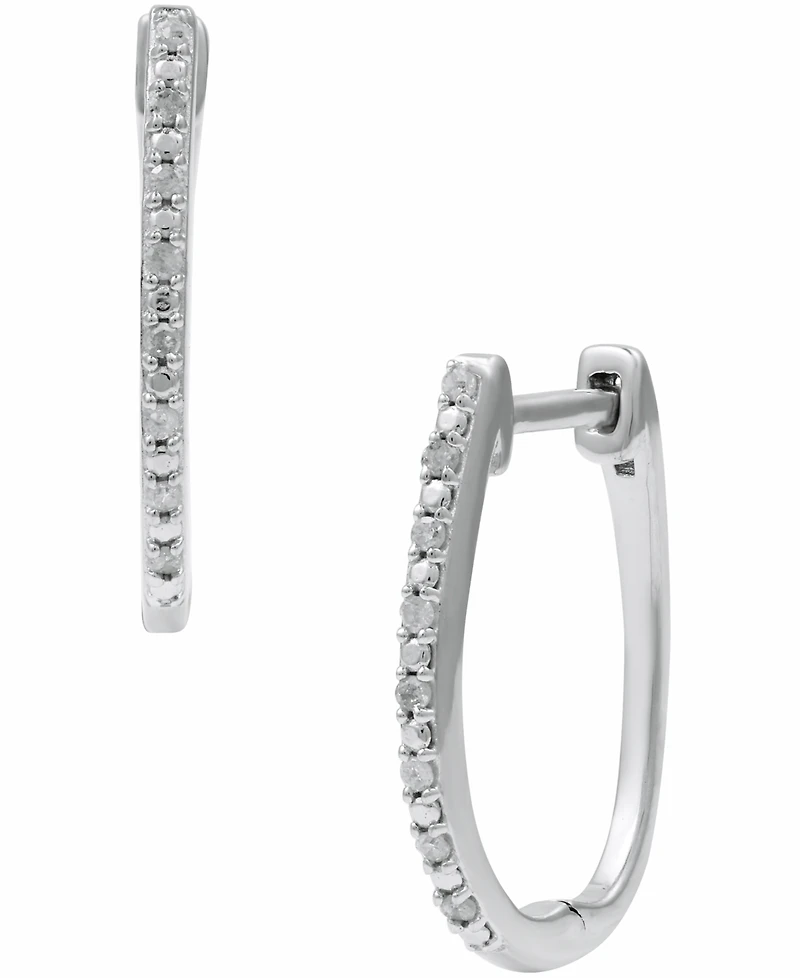 2-Pc. Set Diamond Hoop Earrings (1/6 ct. t.w.) in Sterling Silver & 14k Gold-Plated Sterling Silver