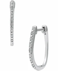2-Pc. Set Diamond Hoop Earrings (1/6 ct. t.w.) in Sterling Silver & 14k Gold-Plated Sterling Silver