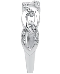 Diamond Link Band Ring (1/10 ct. t.w.) Sterling Silver