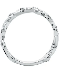 Diamond Vine & Leaf Ring (1/10 ct. t.w.) Sterling Silver