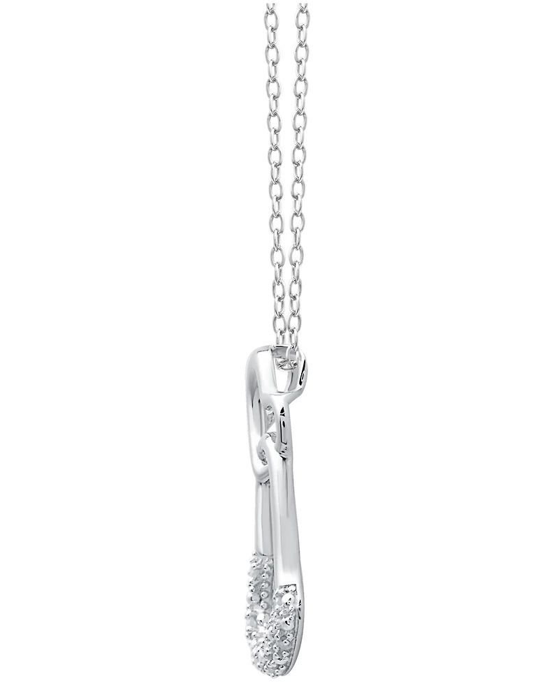 Sterling Silver Diamond Double Heart Pendant Necklace (1/10 ct. t.w.)