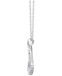 Sterling Silver Diamond Double Heart Pendant Necklace (1/10 ct. t.w.)