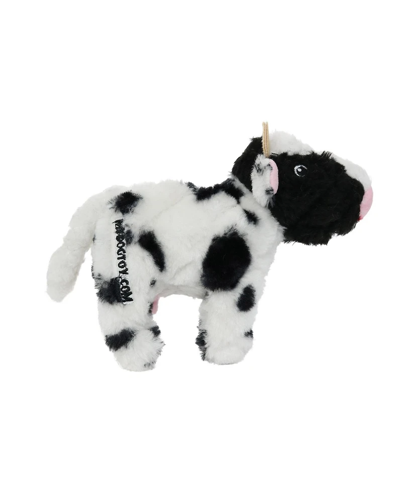 Mighty Jr Farm Cow, Durable Plush Squeaky Dog Toy
