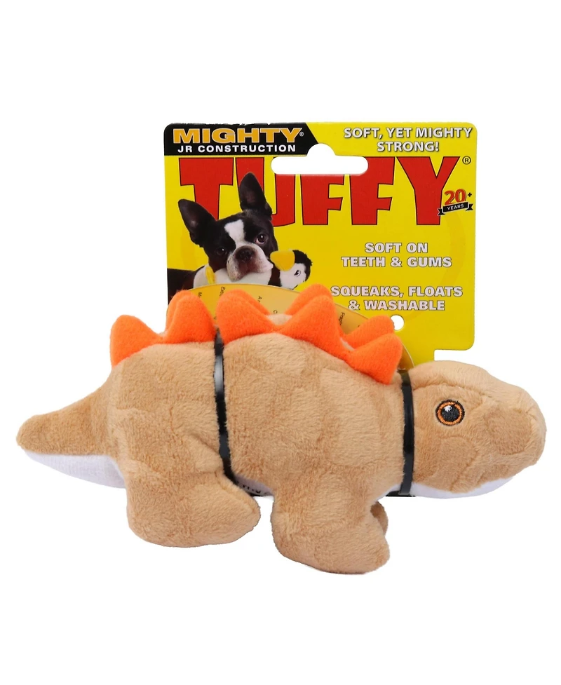 Mighty Jr Dinosaur Stegosaurus, Durable Plush Squeaky Dog Toy