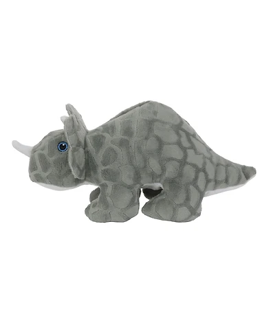 Mighty Jr Dinosaur Triceratops, Durable Plush Squeaky Dog Toy