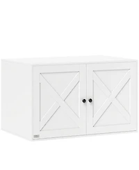Ruie Cat Litter Box Furniture Enclosure with Barn Door and Tabletop