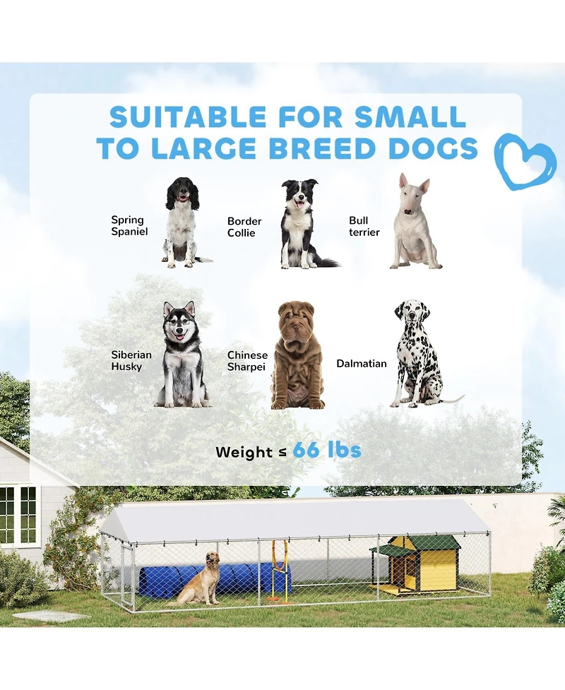 Ruie Outdoor Dog Kennel Dog Run for Large Dogs with Waterproof Roof