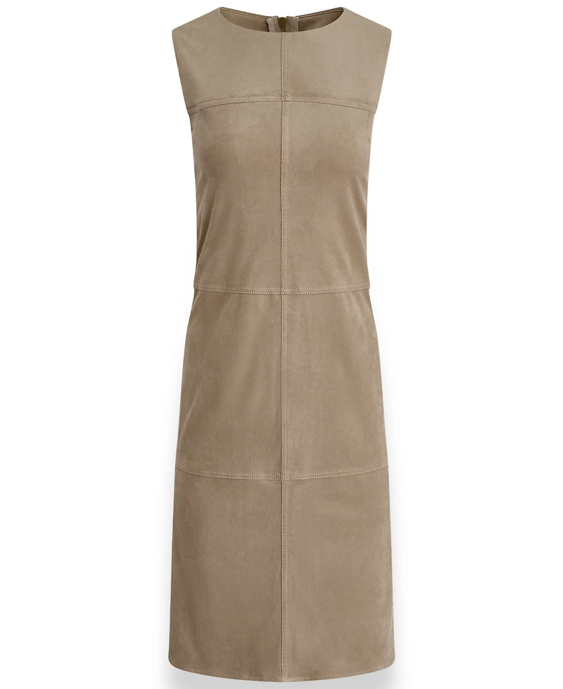 Sleeveless Suede Sheath Dress
