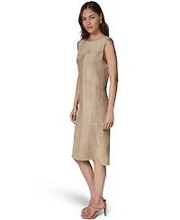 Sleeveless Suede Sheath Dress