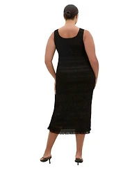 City Chic Women's Plus Emelia Sleeveless Shirred Dress