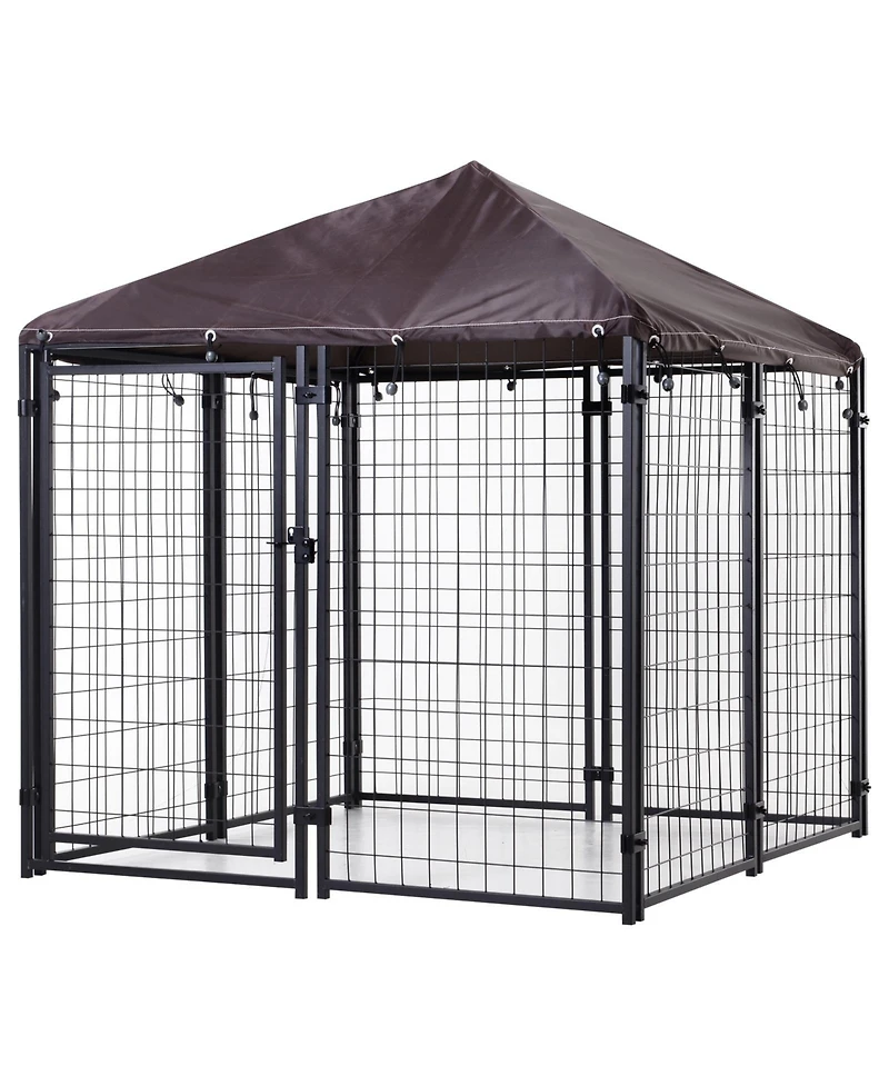 Ruie Heavy Duty Outdoor Dog Kennel Welded Wire Dog Run with Waterproof Roof