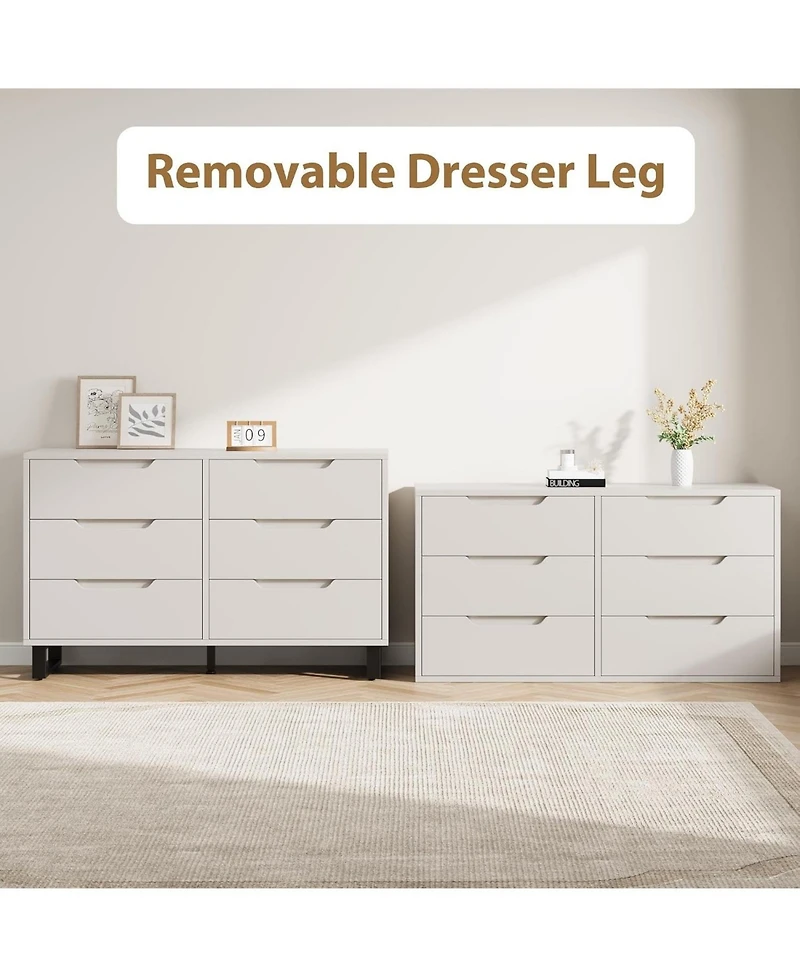 47.2" Wide 7-Drawer Dresser, Freestanding Storage Chest for Bedroom, Living Room & Entryway, White