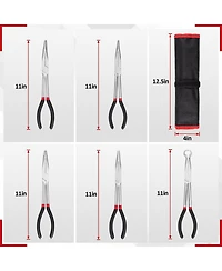 Xdovet Bent Nose Pliers 11 Inches Extra Long Set Straight Circle Precision Work
