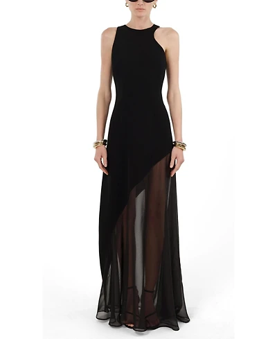 Nocturne Women's Sheer Detail Maxi Dress