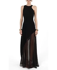 Nocturne Women's Sheer Detail Maxi Dress