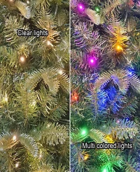 Puleo International 9" Pre-Lit Artificial Yardley Spruce Pencil Tree