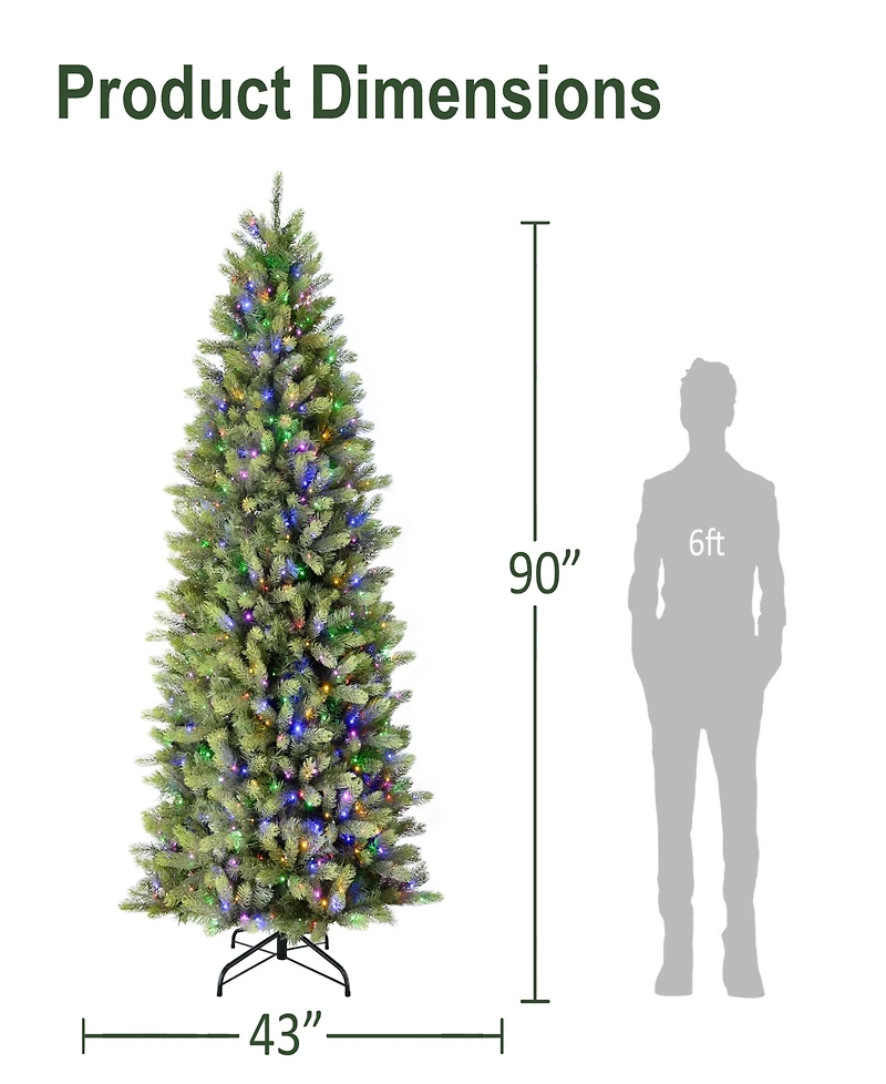 Puleo International 7.5" Pre-Lit Artificial Kensington Fir Slim Tree
