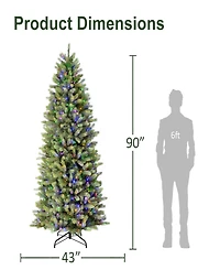Puleo International 7.5" Pre-Lit Artificial Kensington Fir Slim Tree