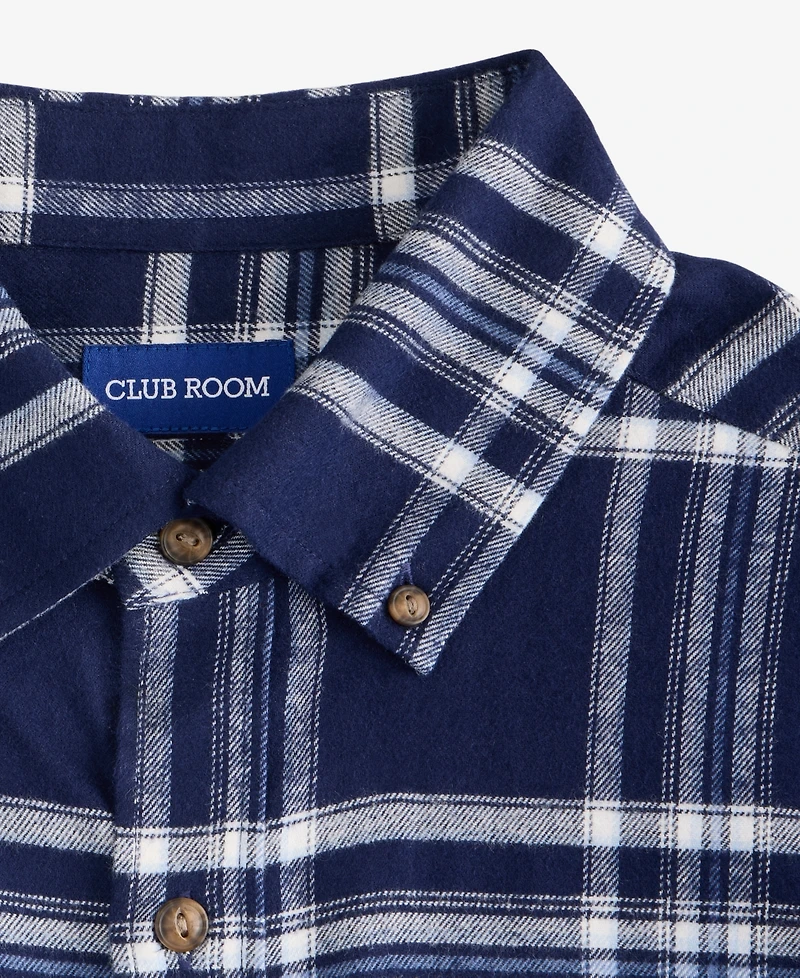 Club Room Men's Long-Sleeve Flannel Plaid Shirt, Macy's Exclusive