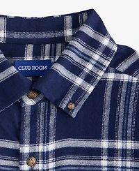 Club Room Men's Long-Sleeve Flannel Plaid Shirt, Macy's Exclusive