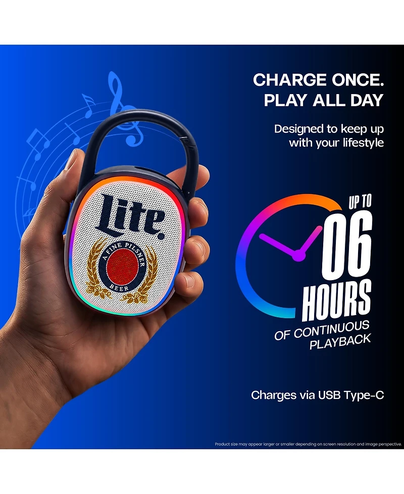 Miller Lite Backpack Clip Bluetooth Speaker and Fm Radio