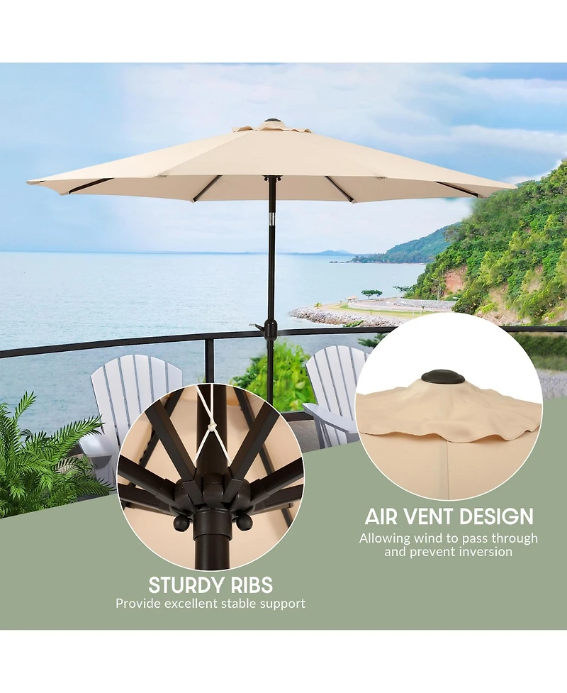 WestinTrends 9 Ft Outdoor Patio Market Umbrella with Bronze Round Base