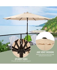 WestinTrends 9 Ft Outdoor Patio Market Umbrella with Bronze Round Base