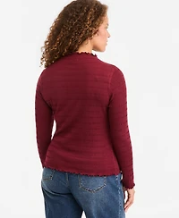 On 34th Women's Long-Sleeve Funnel Neck Puckered-Rib Top, Macy's Exclusive