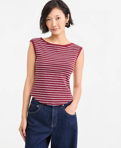 On 34th Women's Stripe Boat-Neck Tank, Created for Macy's