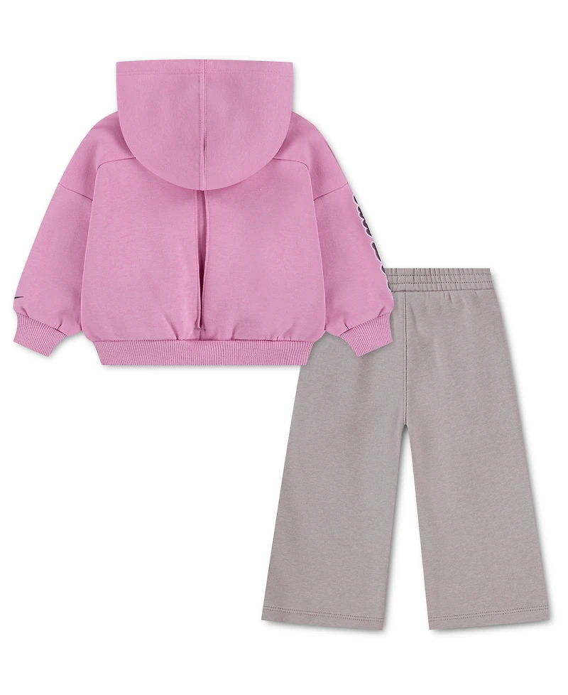 Nike Baby Girls' Juxta-Girl Graphics Hoodie and Wide-Leg Pants, 2-Piece Set