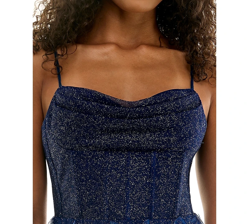 pear culture Juniors' Ombre Petal Sweetheart Short Dress