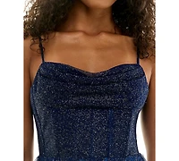 pear culture Juniors' Ombre Petal Sweetheart Short Dress