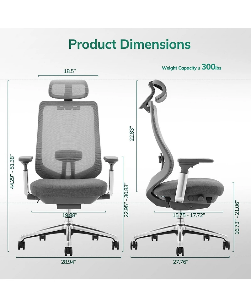 Atlas Ergonomic Mesh Back Office Chair with Slide Seat