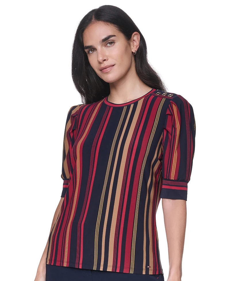 Tommy Hilfiger Women's Short-Sleeve Striped Top