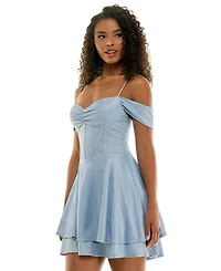 City Studios Women's Sweetheart Neck Mini Dress