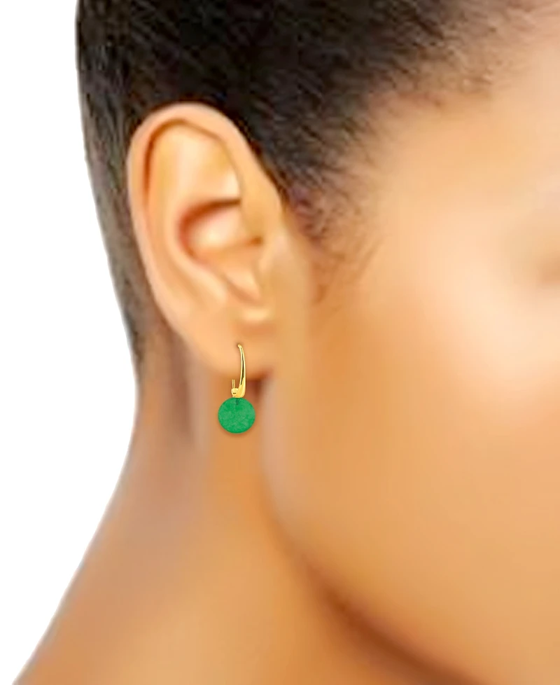 Macy's Genuine Howlite Chrysocolla Tear Drop on Hardwire Fishhook Closure Earrings