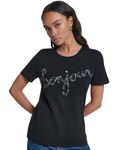 Karl Lagerfeld Paris Women's Short-Sleeve Crewneck T-Shirt